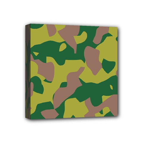 Camouflage Green Yellow Brown Mini Canvas 4  X 4  by Mariart