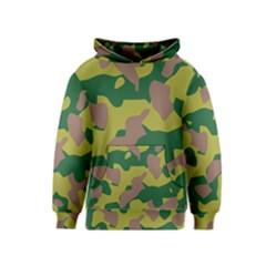 Camouflage Green Yellow Brown Kids  Pullover Hoodie by Mariart