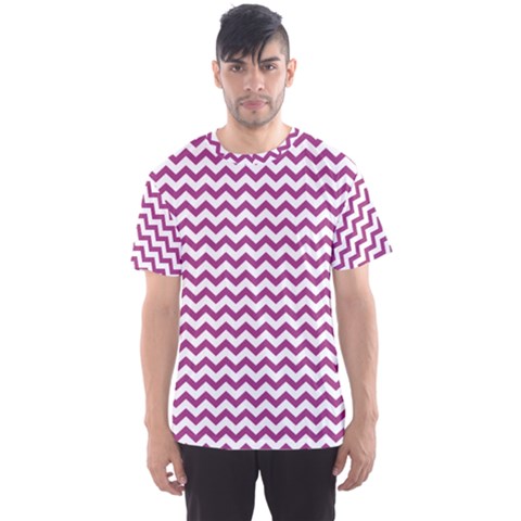 Chevron Wave Purple White Men s Sport Mesh Tee by Mariart