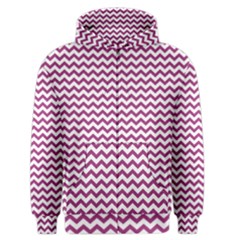 Chevron Wave Purple White Men s Zipper Hoodie by Mariart