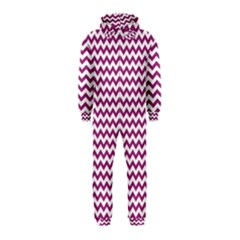 Chevron Wave Purple White Hooded Jumpsuit (kids) by Mariart