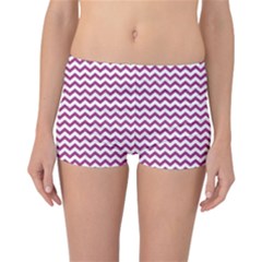 Chevron Wave Purple White Reversible Bikini Bottoms by Mariart