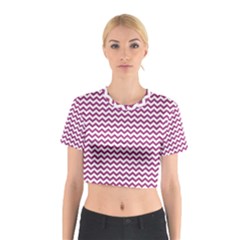 Chevron Wave Purple White Cotton Crop Top by Mariart