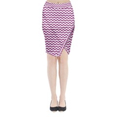 Chevron Wave Purple White Midi Wrap Pencil Skirt by Mariart