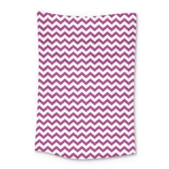 Chevron Wave Purple White Small Tapestry