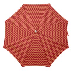 Chevron Wave Red Orange Straight Umbrellas by Mariart