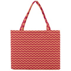 Chevron Wave Red Orange Mini Tote Bag by Mariart