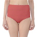 Chevron Wave Red Orange High-Waist Bikini Bottoms View1