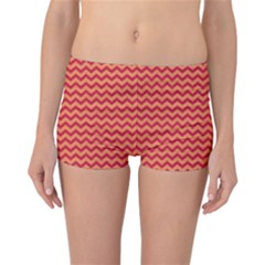 Chevron Wave Red Orange Reversible Bikini Bottoms by Mariart