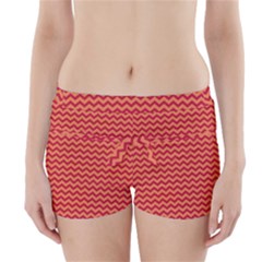 Chevron Wave Red Orange Boyleg Bikini Wrap Bottoms by Mariart