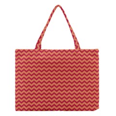 Chevron Wave Red Orange Medium Tote Bag