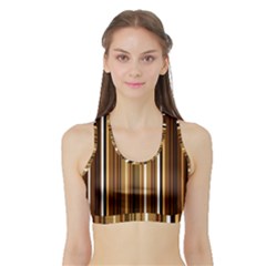 Brown Line Image Picture Sports Bra With Border by Mariart