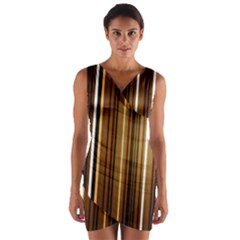 Brown Line Image Picture Wrap Front Bodycon Dress by Mariart