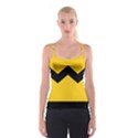 Chevron Wave Yellow Black Line Spaghetti Strap Top View1