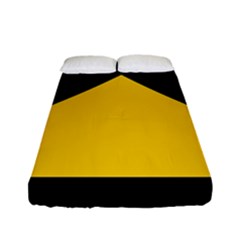 Chevron Wave Yellow Black Line Fitted Sheet (full/ Double Size) by Mariart