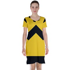 Chevron Wave Yellow Black Line Short Sleeve Nightdress by Mariart