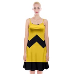 Chevron Wave Yellow Black Line Spaghetti Strap Velvet Dress by Mariart