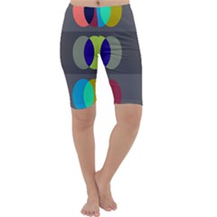 Circles Line Color Rainbow Green Orange Red Blue Cropped Leggings  by Mariart