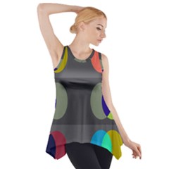 Circles Line Color Rainbow Green Orange Red Blue Side Drop Tank Tunic by Mariart