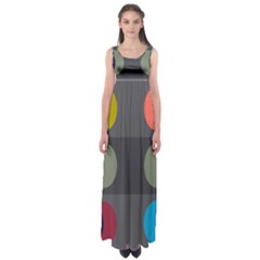 Circles Line Color Rainbow Green Orange Red Blue Empire Waist Maxi Dress by Mariart