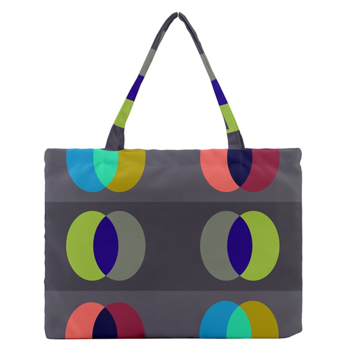 Circles Line Color Rainbow Green Orange Red Blue Medium Zipper Tote Bag