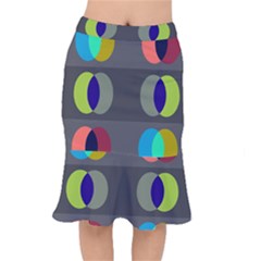 Circles Line Color Rainbow Green Orange Red Blue Mermaid Skirt by Mariart