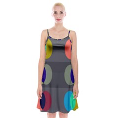 Circles Line Color Rainbow Green Orange Red Blue Spaghetti Strap Velvet Dress by Mariart