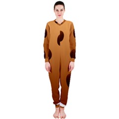 Cookie Chocolate Biscuit Brown Onepiece Jumpsuit (ladies)  by Mariart