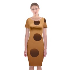 Cookie Chocolate Biscuit Brown Classic Short Sleeve Midi Dress by Mariart