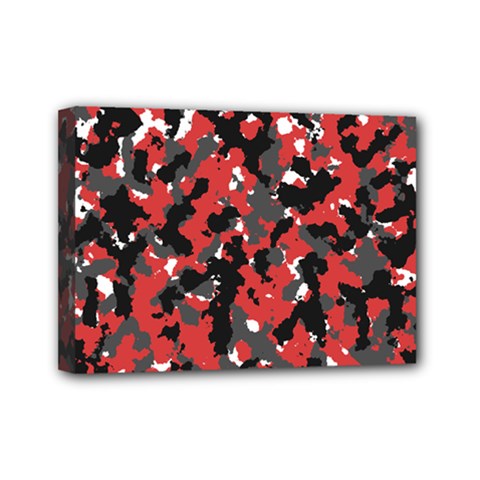 Bloodshot Camo Red Urban Initial Camouflage Mini Canvas 7  X 5  by Mariart