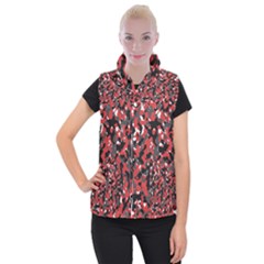 Bloodshot Camo Red Urban Initial Camouflage Women s Button Up Puffer Vest by Mariart