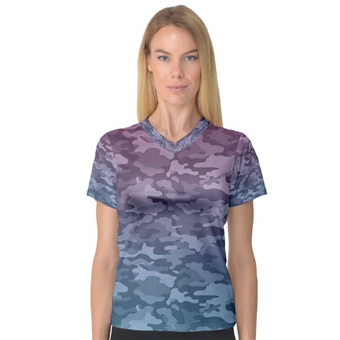 Celebration Purple Pink Grey Women s V-neck Sport Mesh Tee by Mariart