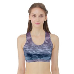 Celebration Purple Pink Grey Sports Bra With Border by Mariart