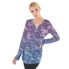 Celebration Purple Pink Grey Women s Tie Up Tee by Mariart