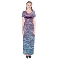 Celebration Purple Pink Grey Short Sleeve Maxi Dress by Mariart