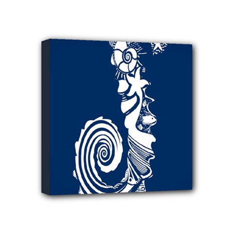 Coral Life Sea Water Blue Fish Star Mini Canvas 4  X 4  by Mariart