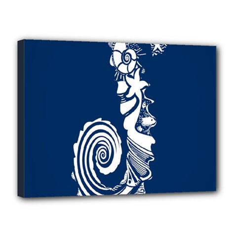 Coral Life Sea Water Blue Fish Star Canvas 16  X 12  by Mariart