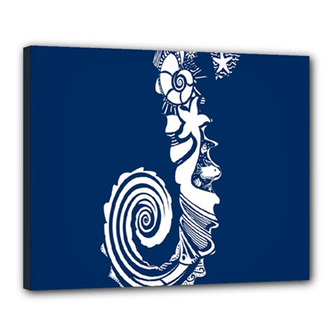 Coral Life Sea Water Blue Fish Star Canvas 20  X 16  by Mariart