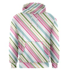 Diagonal Stripes Color Rainbow Pink Green Red Blue Men s Pullover Hoodie by Mariart