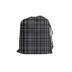 Crosshatch Target Line Black Drawstring Pouches (medium)  by Mariart