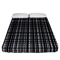 Crosshatch Target Line Black Fitted Sheet (queen Size) by Mariart