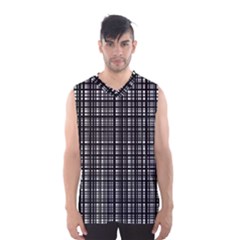 Crosshatch Target Line Black Men s Basketball Tank Top by Mariart