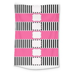 Custom Water Bottle Labels Line Black Pink Large Tapestry by Mariart