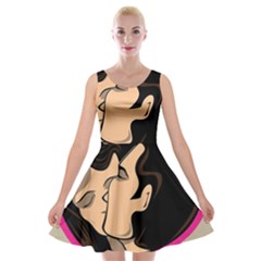 Don t Kiss With A Bloody Nose Face Man Girl Love Velvet Skater Dress by Mariart