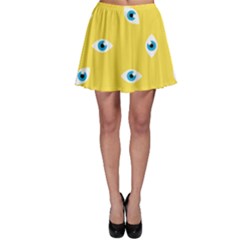 Eye Blue White Yellow Monster Sexy Image Skater Skirt by Mariart