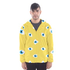 Eye Blue White Yellow Monster Sexy Image Hooded Wind Breaker (men) by Mariart