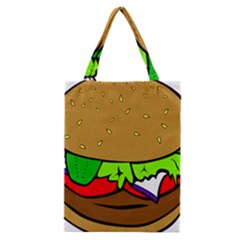 Fast Food Lunch Dinner Hamburger Cheese Vegetables Bread Classic Tote Bag by Mariart