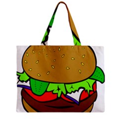 Fast Food Lunch Dinner Hamburger Cheese Vegetables Bread Zipper Mini Tote Bag by Mariart