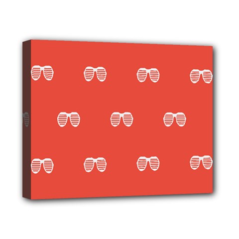 Glasses Disco Retina Red White Line Canvas 10  X 8  by Mariart