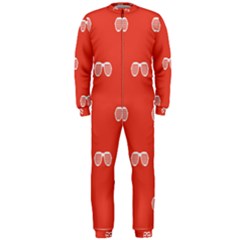 Glasses Disco Retina Red White Line Onepiece Jumpsuit (men)  by Mariart